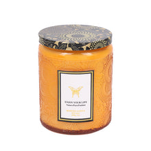 Load image into Gallery viewer, Embossed Glass Handmade Soy Aromatherapy Candles