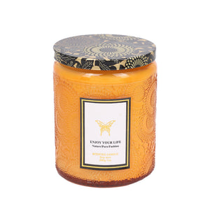 Embossed Glass Handmade Soy Aromatherapy Candles