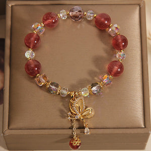 Natural Strawberry Quartz Bracelet Women