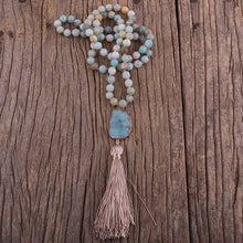 Load image into Gallery viewer, Bohemian Tribal Long Knotted Natural Stone Jewelry