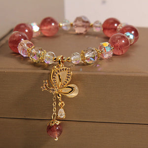 Natural Strawberry Quartz Bracelet Women