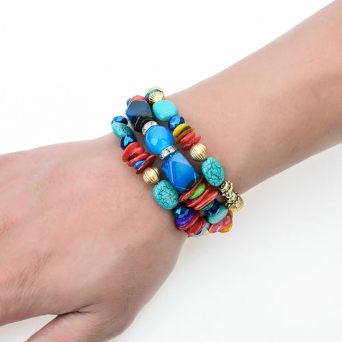 Multi-Layer Turquoise Beaded Bracelet