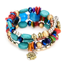 Load image into Gallery viewer, Multi-Layer Turquoise Beaded Bracelet