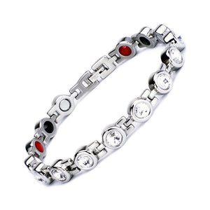 Stainless Steel Ladies Healing Crystal Bracelet