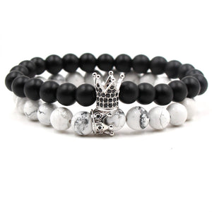 Volcanic Stone Agate Buddha Bead Elastic Bracelet