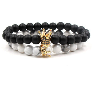 Volcanic Stone Agate Buddha Bead Elastic Bracelet