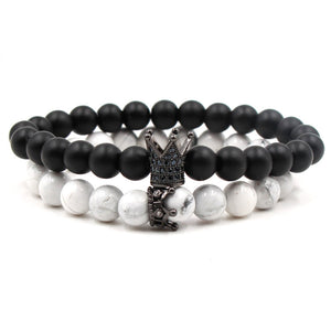 Volcanic Stone Agate Buddha Bead Elastic Bracelet