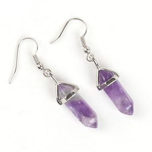 Crystal And Semi-Precious Stone Pendant Earrings