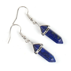 Crystal And Semi-Precious Stone Pendant Earrings