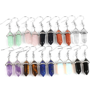 Crystal And Semi-Precious Stone Pendant Earrings