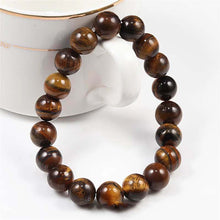 Load image into Gallery viewer, Matte Black Tiger&#39;s Eye Beaded Bracelet