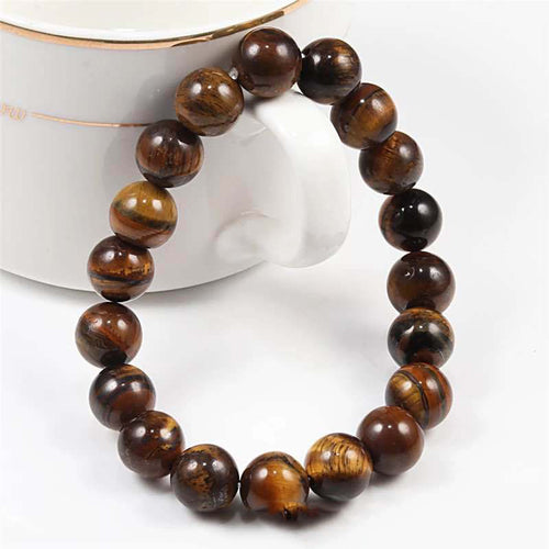 Matte Black Tiger's Eye Beaded Bracelet