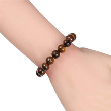 Load image into Gallery viewer, Matte Black Tiger&#39;s Eye Beaded Bracelet