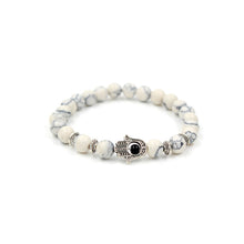 Load image into Gallery viewer, White Turquoise Stretch Palm Bracelet