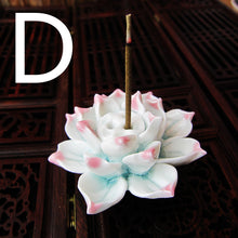 Load image into Gallery viewer, Ceramic Lotus Incense Holder Mini Zen Flower Ornament