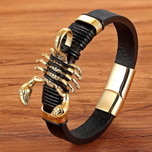 Load image into Gallery viewer, Scorpion Bracelet Leather Woven Bracelet Men