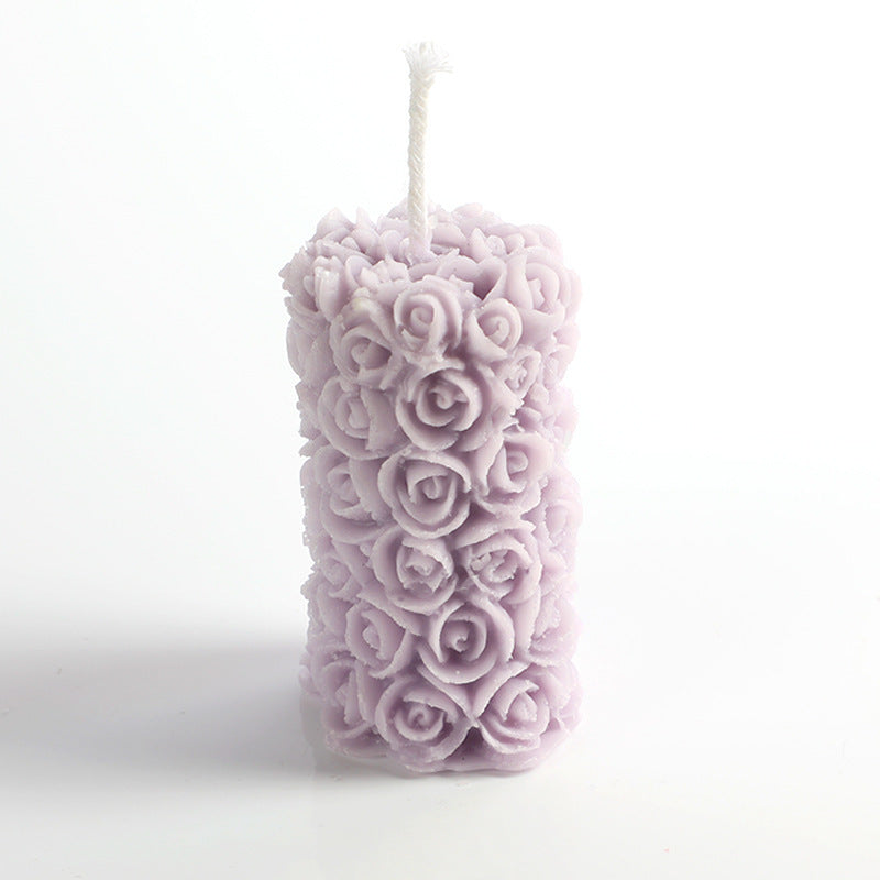 Handmade Rose Column Aromatherapy Candle