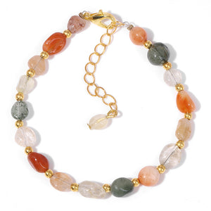 Women's Irregular Stone Bead Bracelet With Lobster Clasp