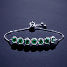 Load image into Gallery viewer, Emerald Zircon Adjustable Bracelet Women