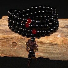 Load image into Gallery viewer, Beaded Knot Black Ebony Men Bracelets Bangles