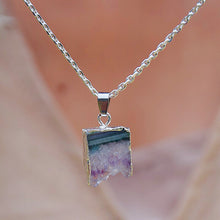 Load image into Gallery viewer, Amethyst Silver Edge Healing Necklace