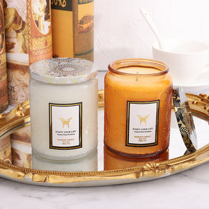 Embossed Glass Handmade Soy Aromatherapy Candles