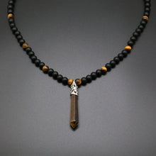 Load image into Gallery viewer, Tiger Eye Stone Woven Necklace