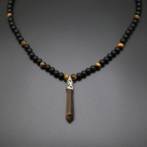 Tiger Eye Stone Woven Necklace