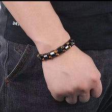 Load image into Gallery viewer, Black Gall Eye Stone Magnetic Bracelet