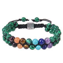 Load image into Gallery viewer, Unisex 7 Chakra Stone Bead Bracelet