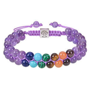 Unisex 7 Chakra Stone Bead Bracelet