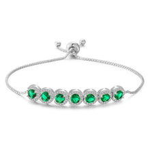 Load image into Gallery viewer, Emerald Zircon Adjustable Bracelet Women