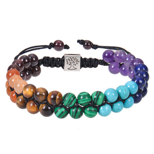 Unisex 7 Chakra Stone Bead Bracelet