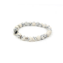 Load image into Gallery viewer, White Turquoise Stretch Palm Bracelet