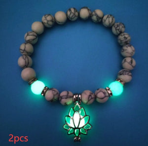 Energy Luminous Lotus Natural Stone Bracelet