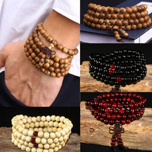 Load image into Gallery viewer, Beaded Knot Black Ebony Men Bracelets Bangles