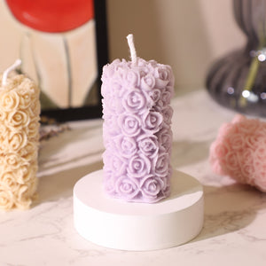 Handmade Rose Column Aromatherapy Candle