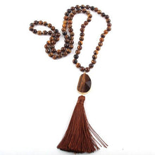 Load image into Gallery viewer, Bohemian Tribal Long Knotted Natural Stone Jewelry