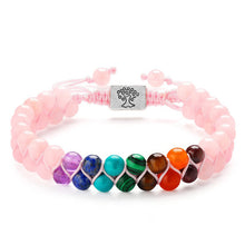 Load image into Gallery viewer, Unisex 7 Chakra Stone Bead Bracelet