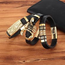 Load image into Gallery viewer, Scorpion Bracelet Leather Woven Bracelet Men