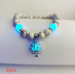 Energy Luminous Lotus Natural Stone Bracelet