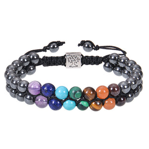 Unisex 7 Chakra Stone Bead Bracelet