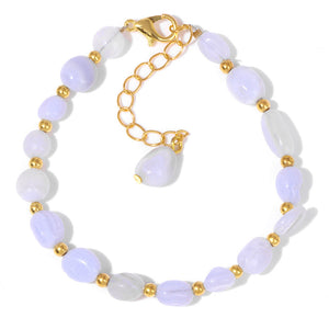 Women's Irregular Stone Bead Bracelet With Lobster Clasp