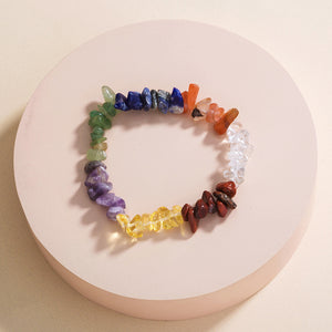 Natural Crystal Stone Elastic Bracelet