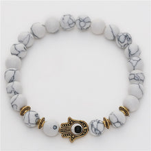 Load image into Gallery viewer, White Turquoise Stretch Palm Bracelet