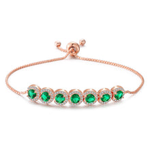 Load image into Gallery viewer, Emerald Zircon Adjustable Bracelet Women