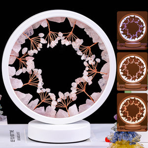 USB Natural Crystal Flower Tree Night Light