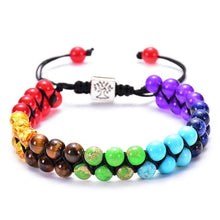 Load image into Gallery viewer, Unisex 7 Chakra Stone Bead Bracelet