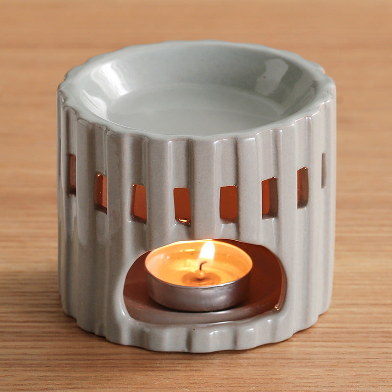 Light Gray Vertical Ceramic Fragrance Lamp