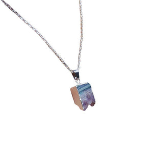 Amethyst Silver Edge Healing Necklace